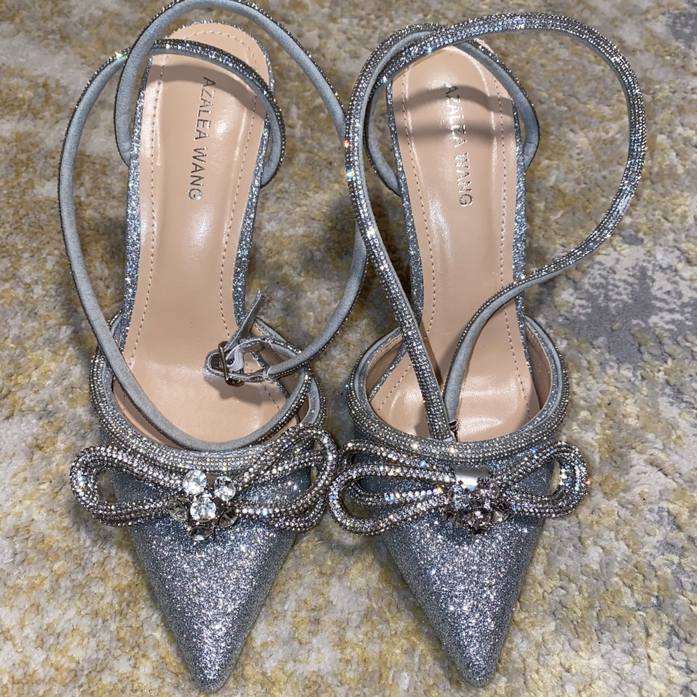 AZALEA WANG “CHECK YOURSELF STILETTO PUMP IN SILVER”